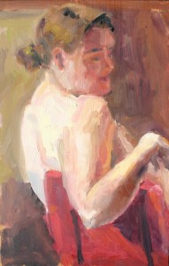oil painting of female nude in impressionist style