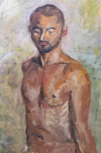 oil painting subtle nude male
