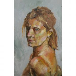 Portrait in oil of young female