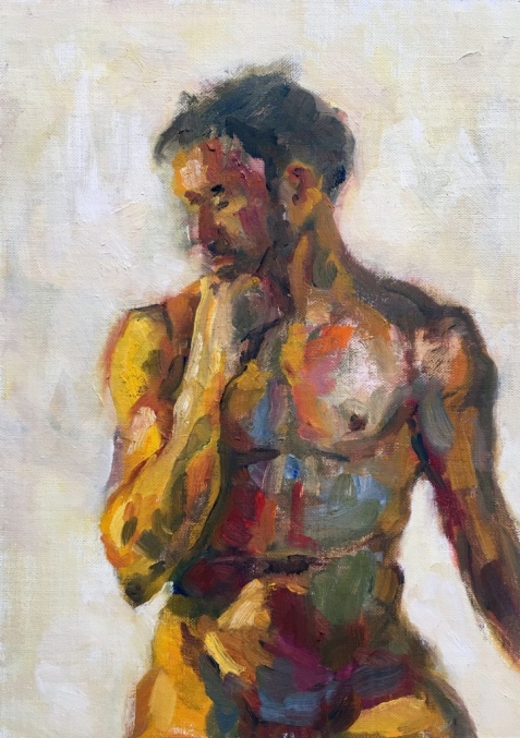 Male model in thought,